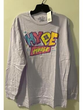 The Hype House Womens Large Purple Long Sleeved Oversized Shirt NWT! A674